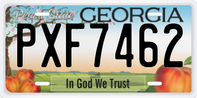 GA license plate PXF7462