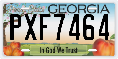 GA license plate PXF7464
