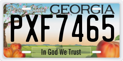 GA license plate PXF7465