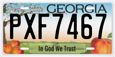 GA license plate PXF7467