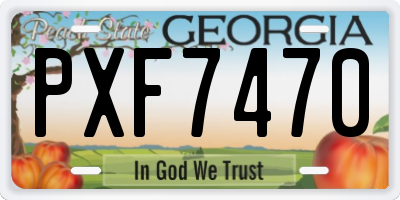 GA license plate PXF7470