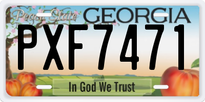 GA license plate PXF7471