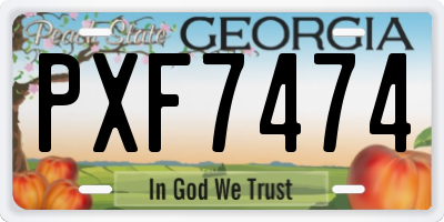 GA license plate PXF7474