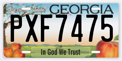GA license plate PXF7475
