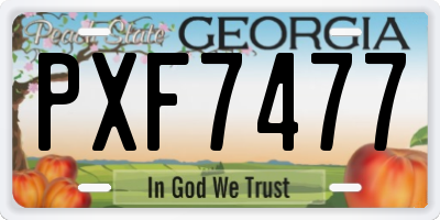 GA license plate PXF7477