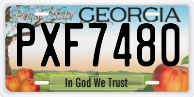 GA license plate PXF7480