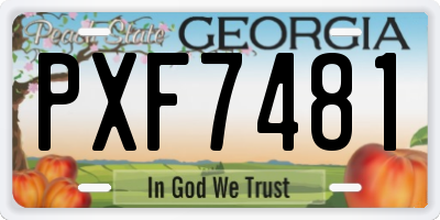 GA license plate PXF7481