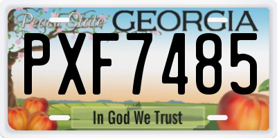 GA license plate PXF7485