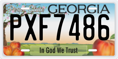 GA license plate PXF7486