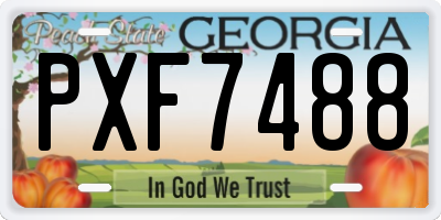 GA license plate PXF7488