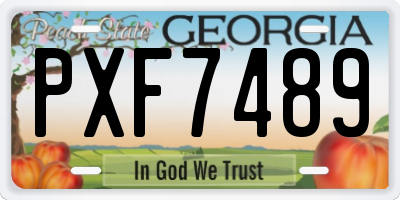 GA license plate PXF7489