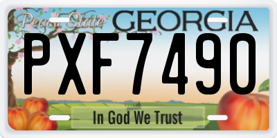 GA license plate PXF7490