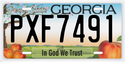GA license plate PXF7491