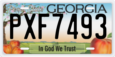 GA license plate PXF7493