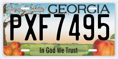 GA license plate PXF7495