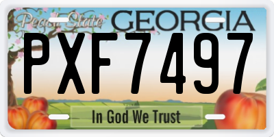 GA license plate PXF7497