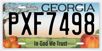 GA license plate PXF7498