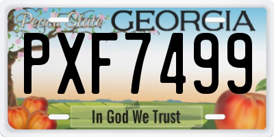 GA license plate PXF7499
