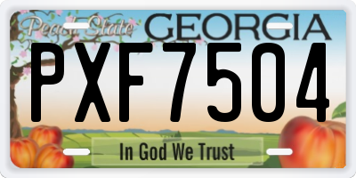 GA license plate PXF7504