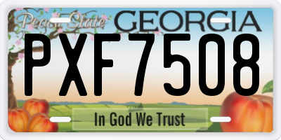 GA license plate PXF7508