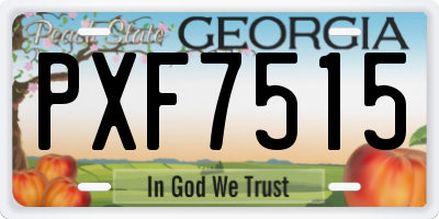 GA license plate PXF7515
