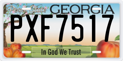 GA license plate PXF7517