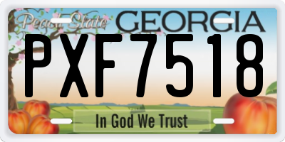 GA license plate PXF7518