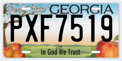 GA license plate PXF7519