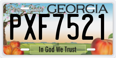 GA license plate PXF7521