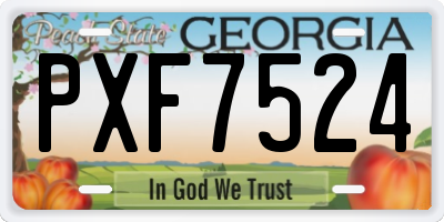 GA license plate PXF7524