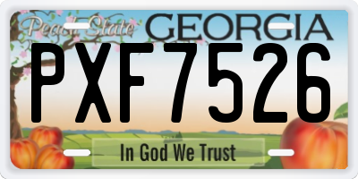 GA license plate PXF7526