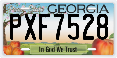 GA license plate PXF7528