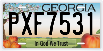 GA license plate PXF7531