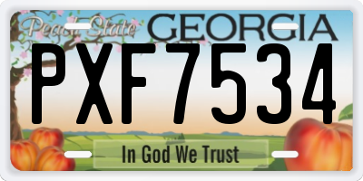 GA license plate PXF7534