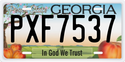 GA license plate PXF7537