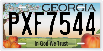 GA license plate PXF7544