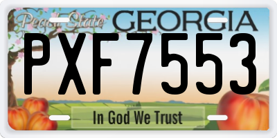 GA license plate PXF7553