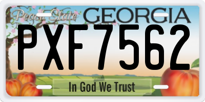 GA license plate PXF7562