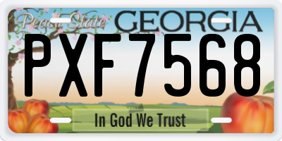 GA license plate PXF7568
