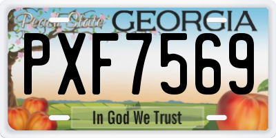 GA license plate PXF7569