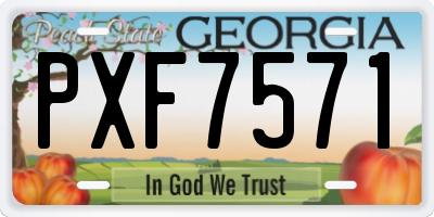 GA license plate PXF7571