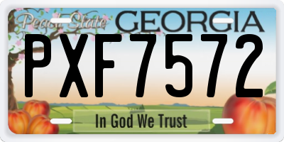 GA license plate PXF7572