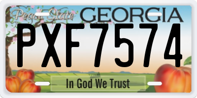 GA license plate PXF7574