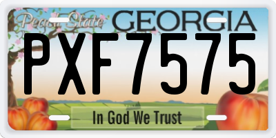 GA license plate PXF7575
