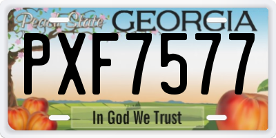 GA license plate PXF7577