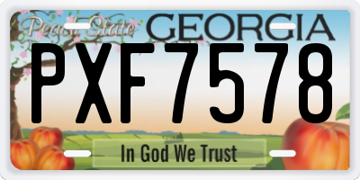 GA license plate PXF7578