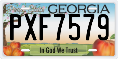 GA license plate PXF7579