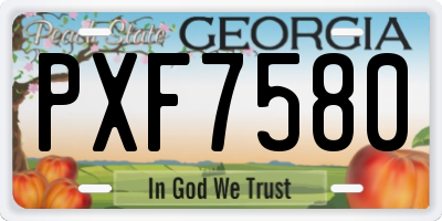 GA license plate PXF7580