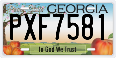 GA license plate PXF7581