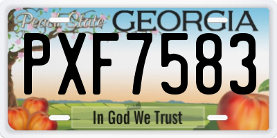 GA license plate PXF7583
